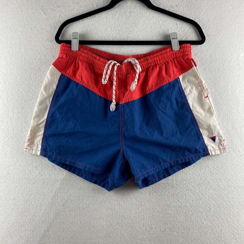 Vintage Jantzen Swim Shorts Mens 40 Multicolor 90s USA Made Colorblock Trunks